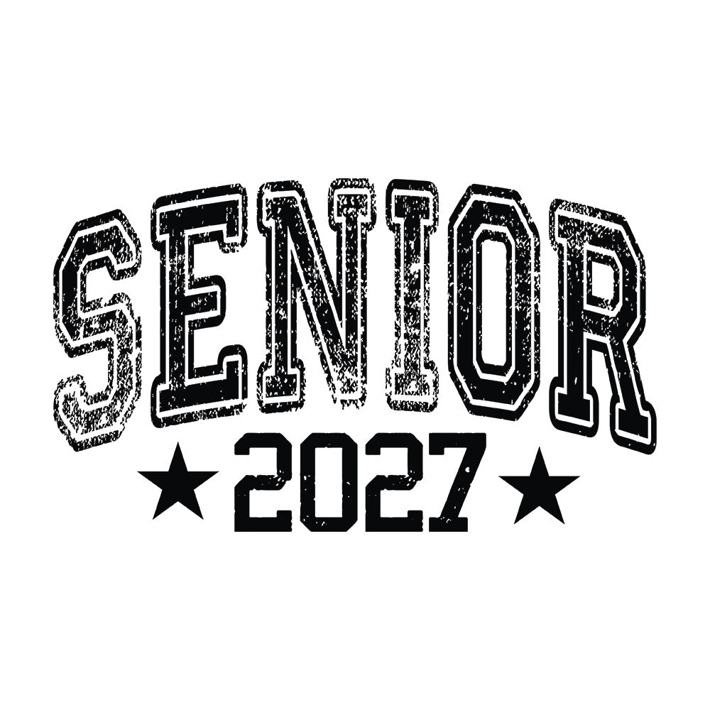Distressed Senior 2027 Black – DTF Transfer