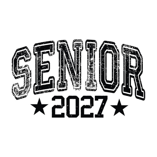 Distressed Senior 2027 Black – DTF Transfer