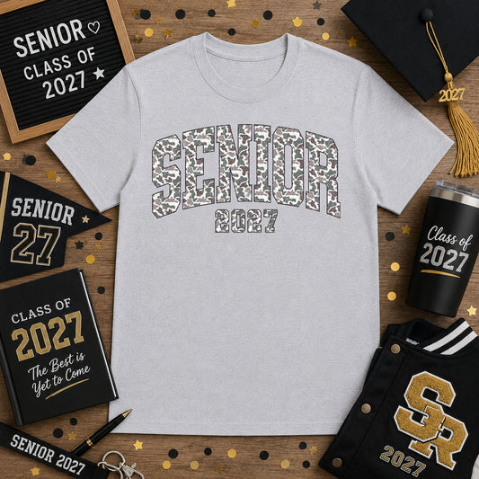 Distressed Senior 2027 Camo – DTF Transfer