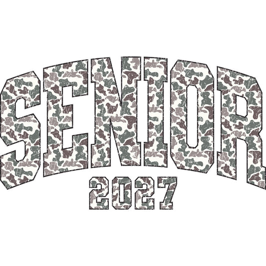 Distressed Senior 2027 Camo – DTF Transfer