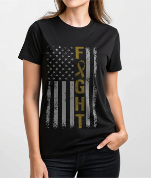 Distressed Flag Fight Gold - DTF Transfer