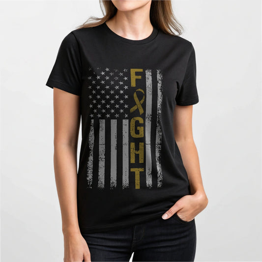 Distressed Flag Fight Gold - DTF Transfer