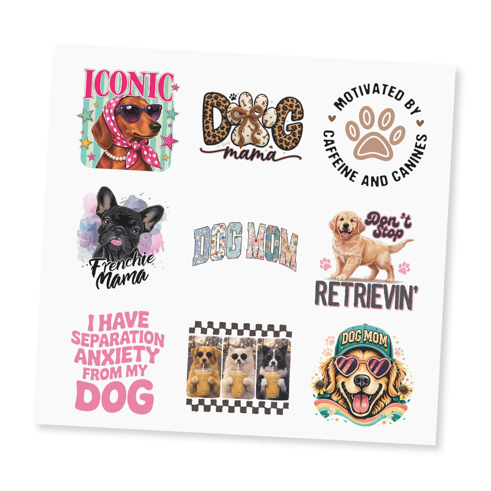 Dog UV DTF Sticker Sheet