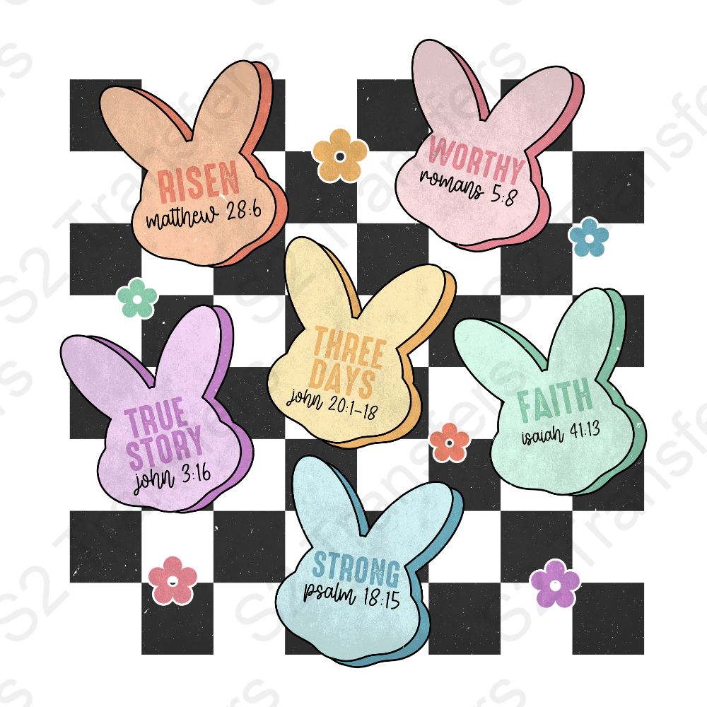 Easter Bunny Bible Verses Checkered