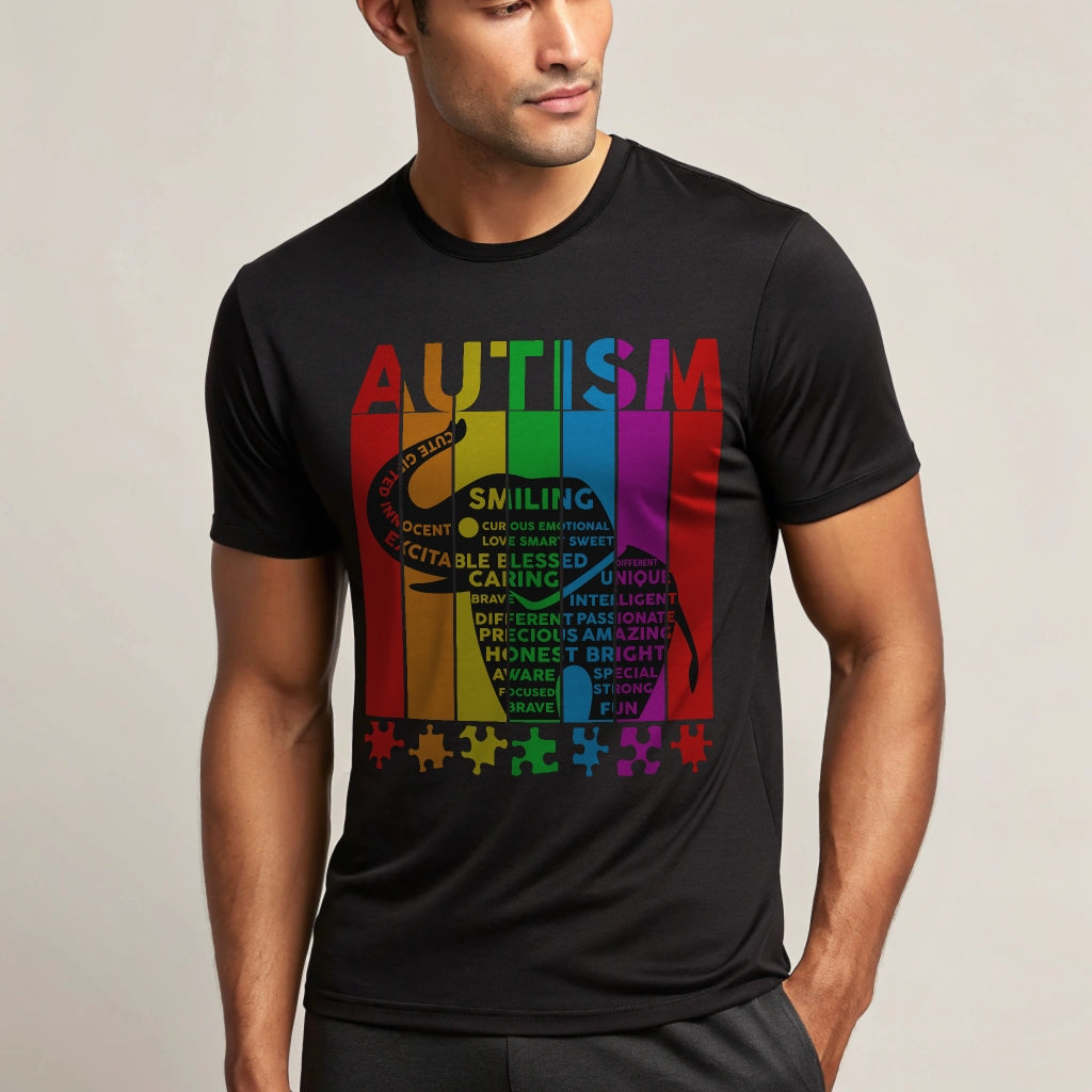 Elephant Typography Puzzle Autism - DTF Transfer