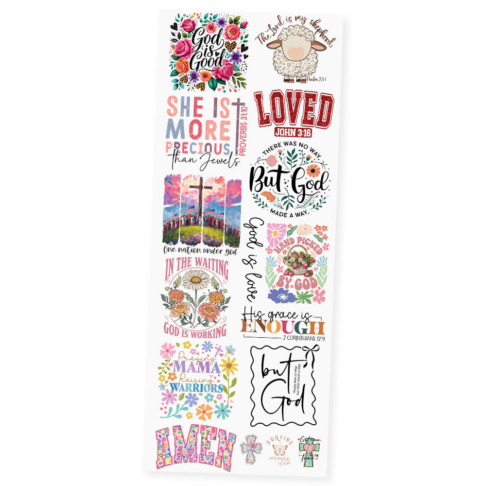 Faith Over Everything Christian Premade DTF Transfer Gangsheet - 22" x 60"