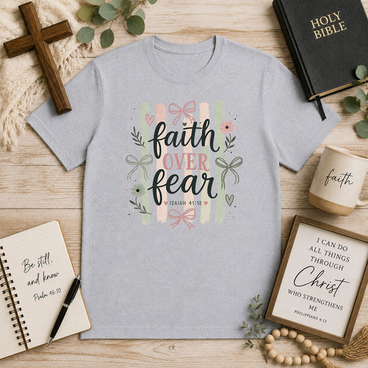 Faith Over Fear Pastel Stripes – DTF Transfer