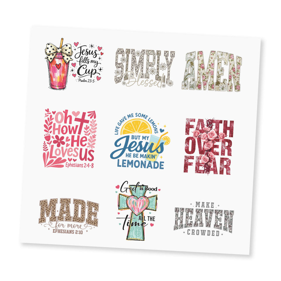 Faith UV DTF Sticker Sheet