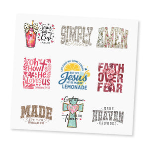 Faith UV DTF Sticker Sheet
