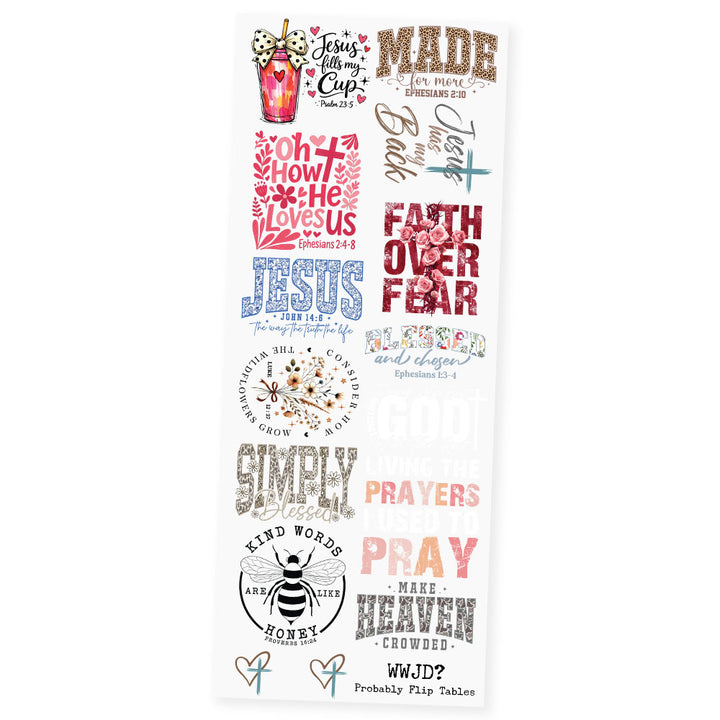 Faith & Grace Collection Premade DTF Transfer Gangsheet - 22" x 60"