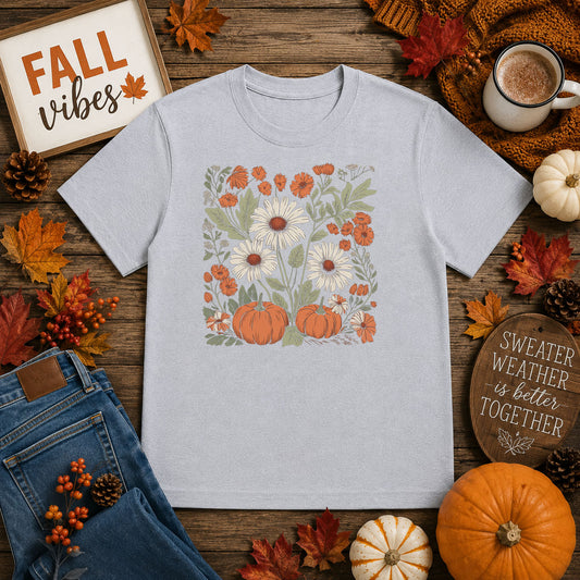 Fall Flowers And Pumpkins – DTF Transfer