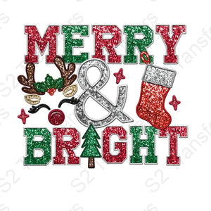 Faux Embroidery Merry and Bright