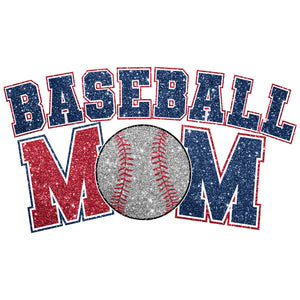 Faux Glitter Baseball Mom