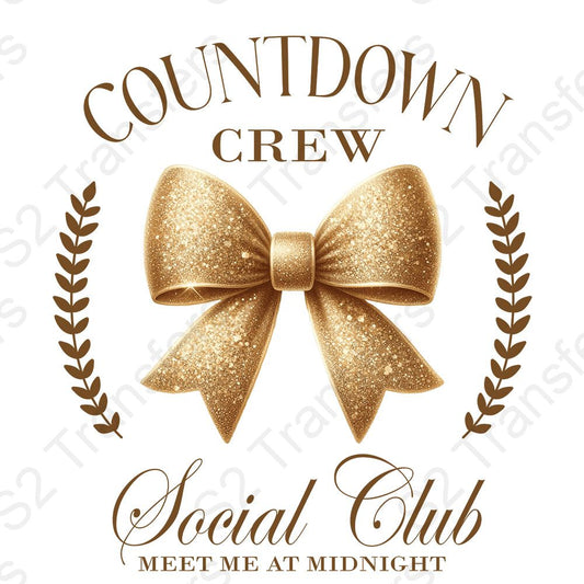 Faux Glitter Countdown Crew Social Club