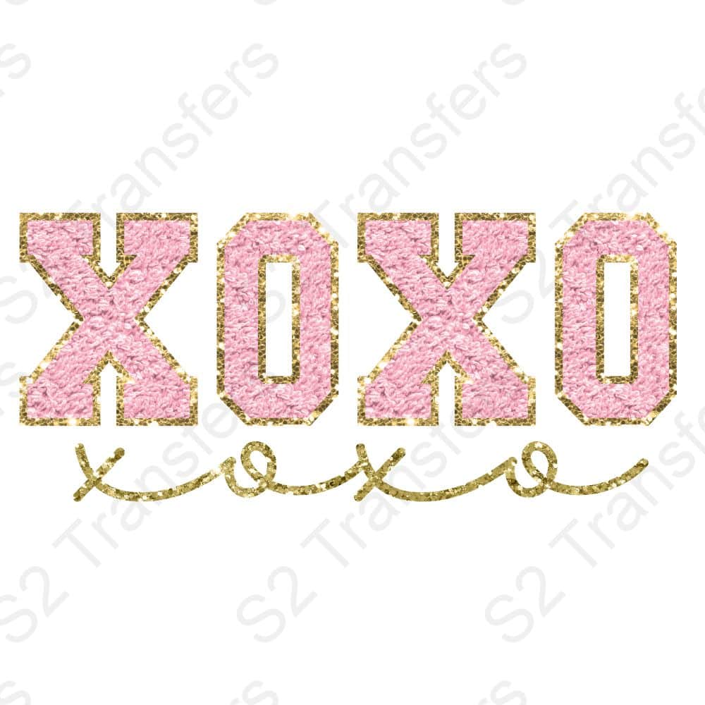 Faux Glitter Patch XOXO