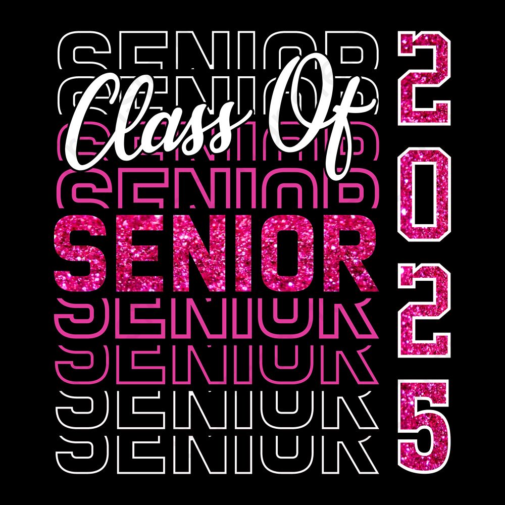 Faux Sequins Class Of 2025 Senior Pink And White