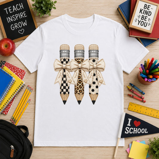 Faux Embroidery Tan Pencils – DTF Transfer