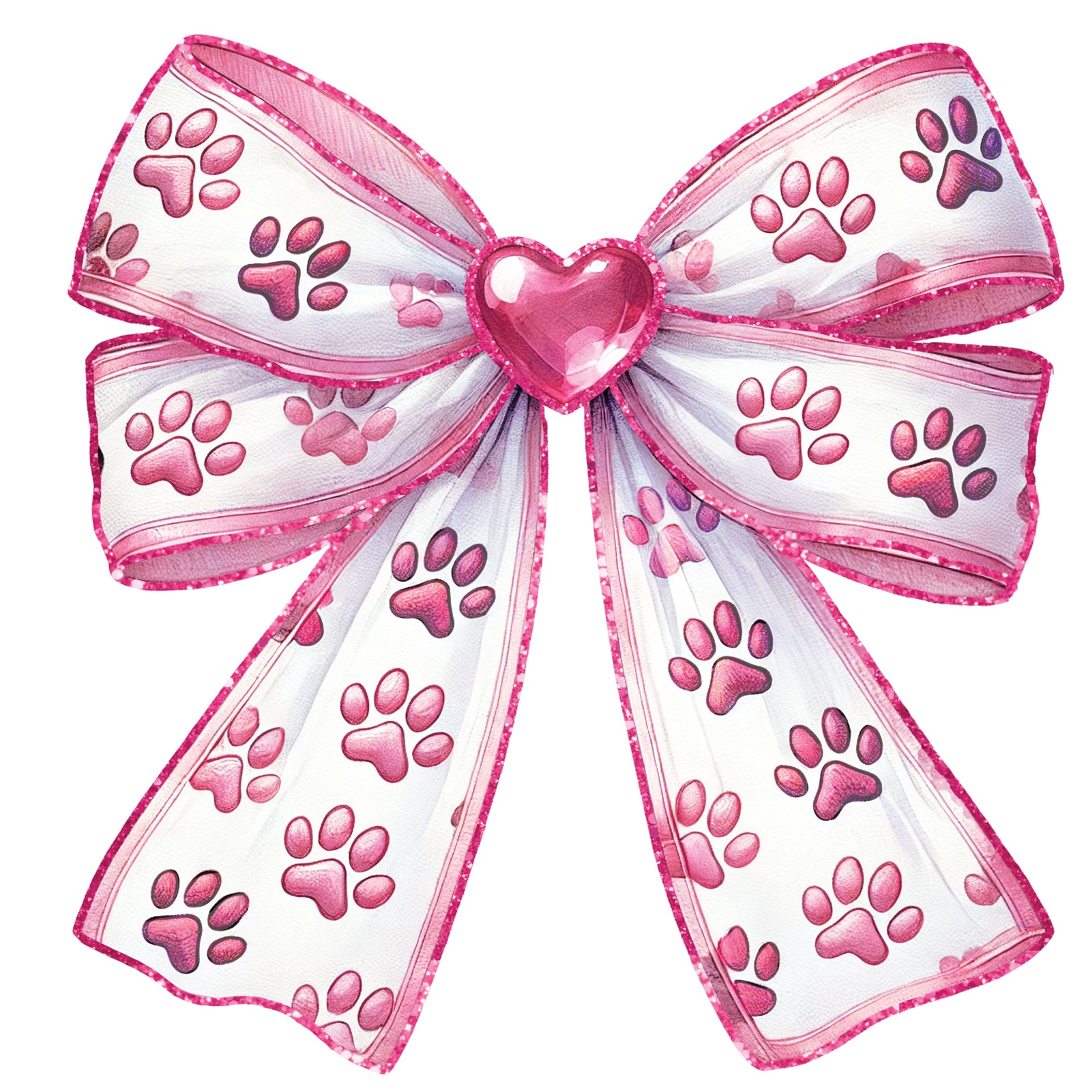 Faux Glitter Dog Lover Bow - DTF Transfer