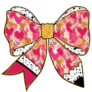 Faux Glitter Pencil Bow - DTF Transfer