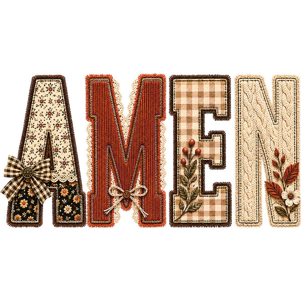 Faux Patch Amen Fall – DTF Transfer