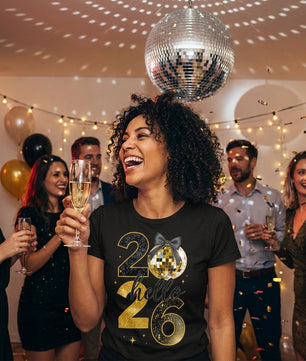 Faux Glitter Hello 2026 Vertical – DTF Transfer