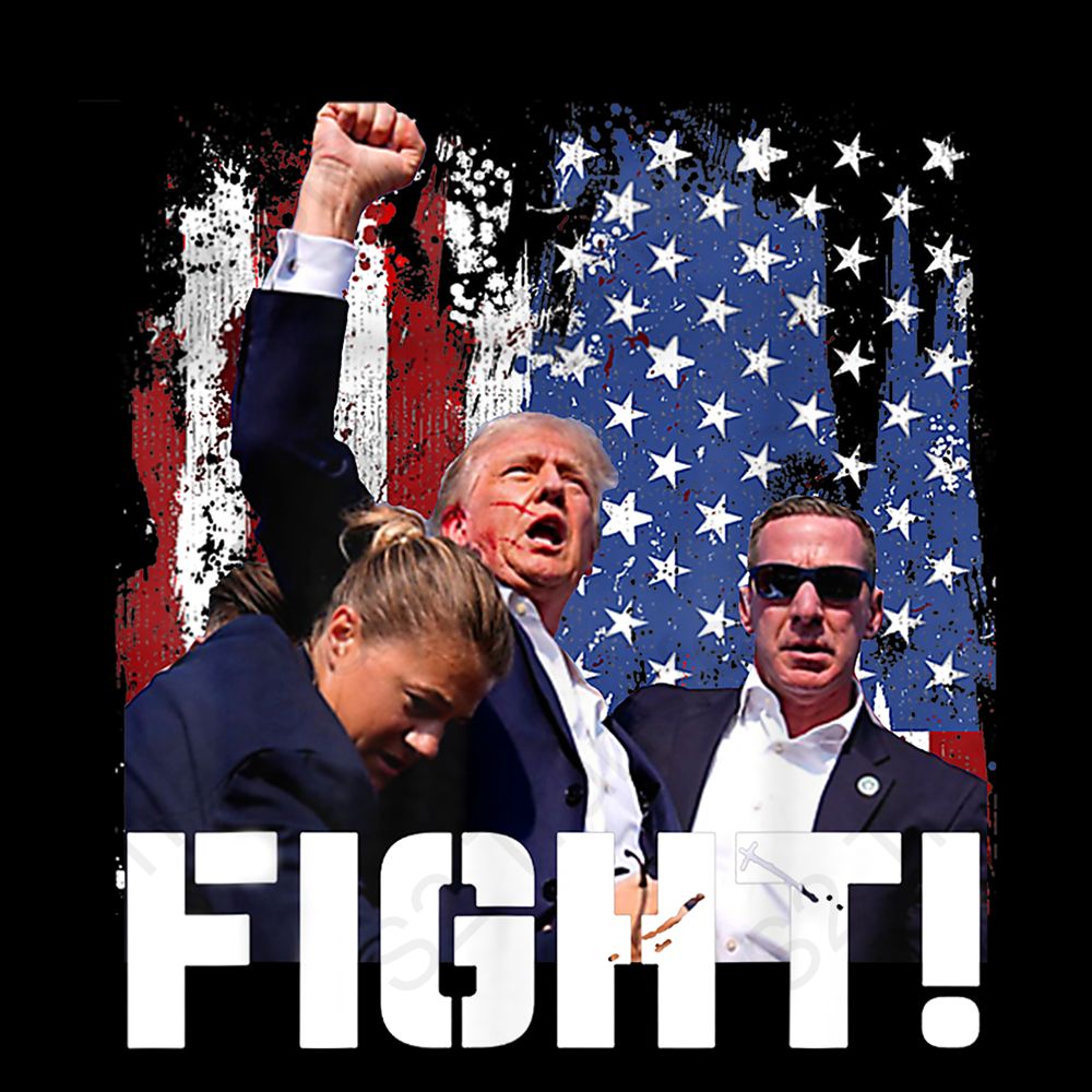 Fight Distressed Flag Trump