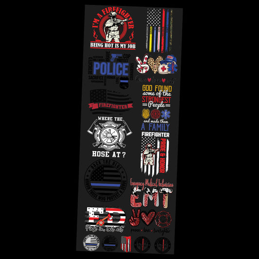 First In, Last Out First Responder Premade DTF Transfer Gangsheet - 22" x 60"
