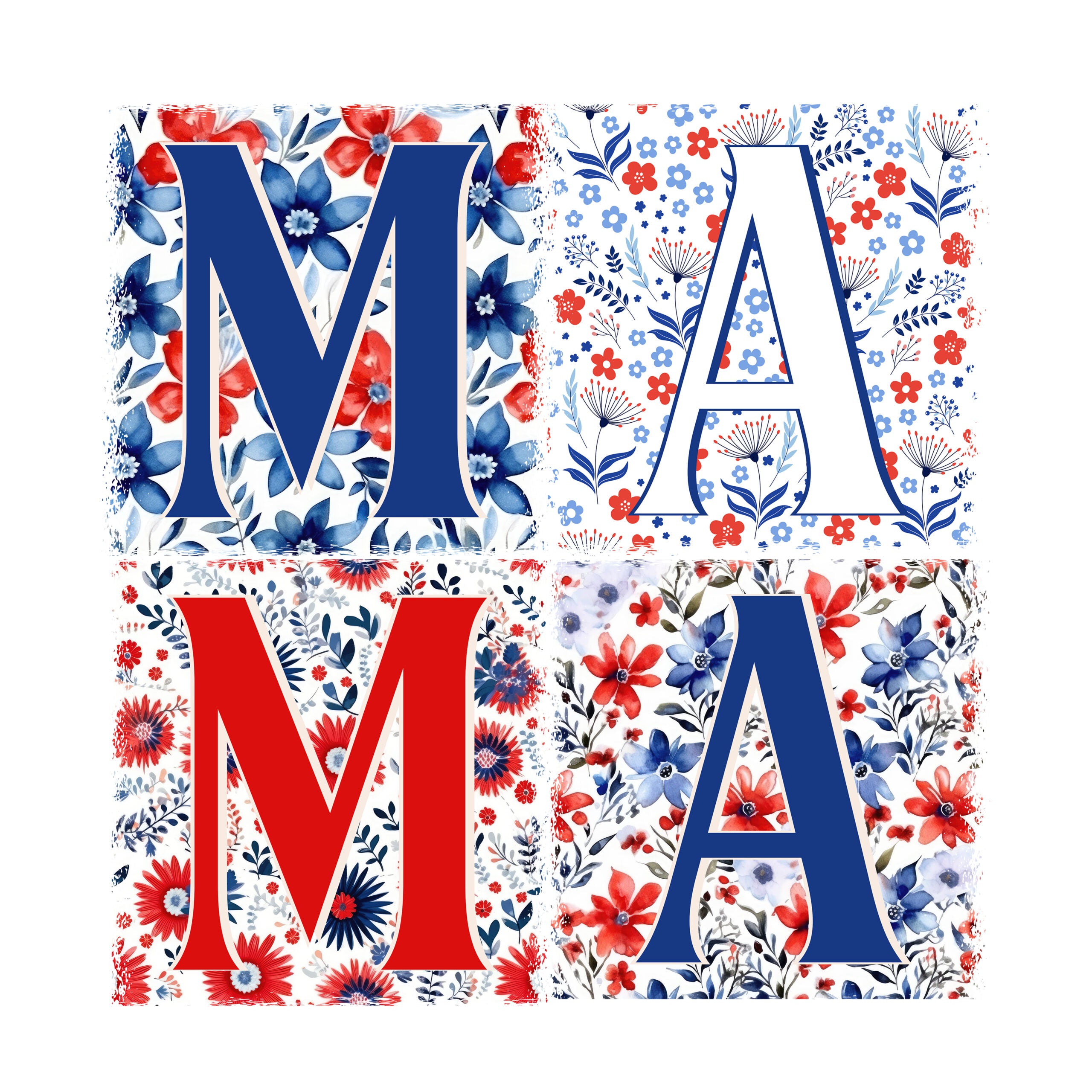 Floral Patriotic Mama