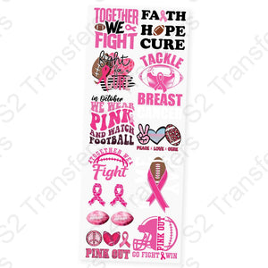 Pink Out Game Day Premade DTF Transfer Gangsheet