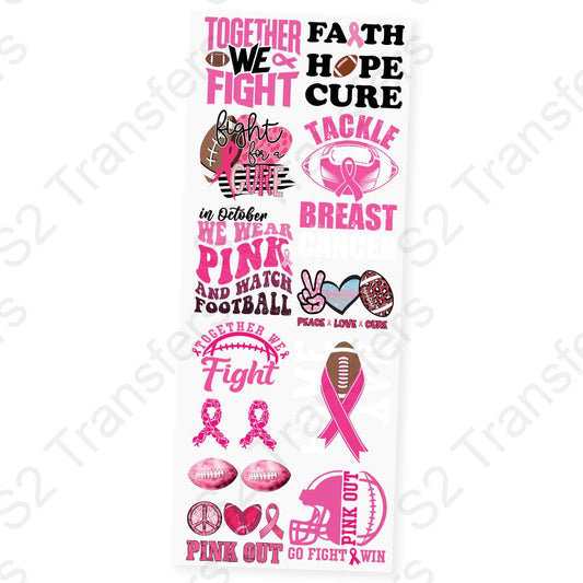 Pink Out Game Day Premade DTF Transfer Gangsheet