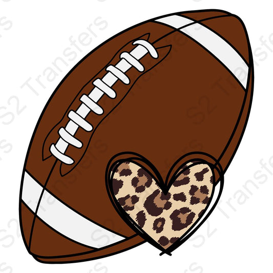 Football With Leopard Heart