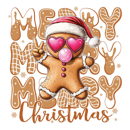 Gingerbread Merry Christmas - DTF Transfer