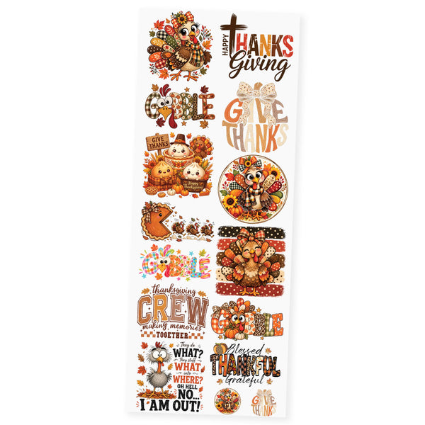 Gobble & Give Thanks Premade DTF Transfer Gangsheet - 22" x 60"