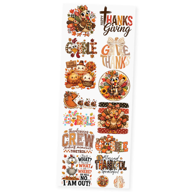Gobble & Give Thanks Premade DTF Transfer Gangsheet - 22" x 60"