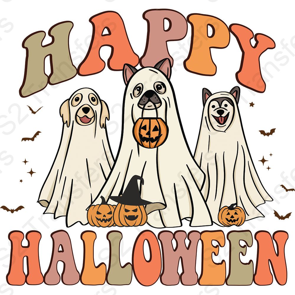 Happy Halloween Dog Ghosts