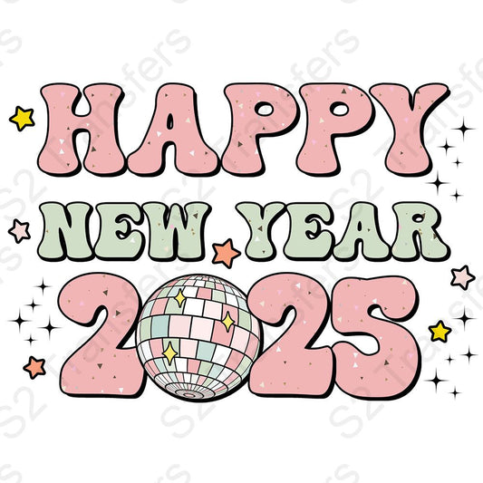 Happy New Year 2025 Retro Disco