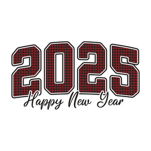 Happy New Year 2025 Retro Red - DTF Transfer