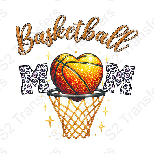 Heart Basketball Mom Leopard