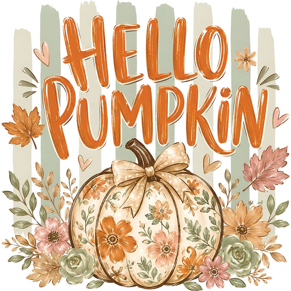 Hello Pumpkin Pastel Floral – DTF Transfer