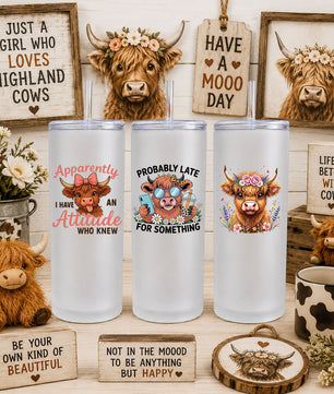 Highland Cow UV DTF Sticker Sheet