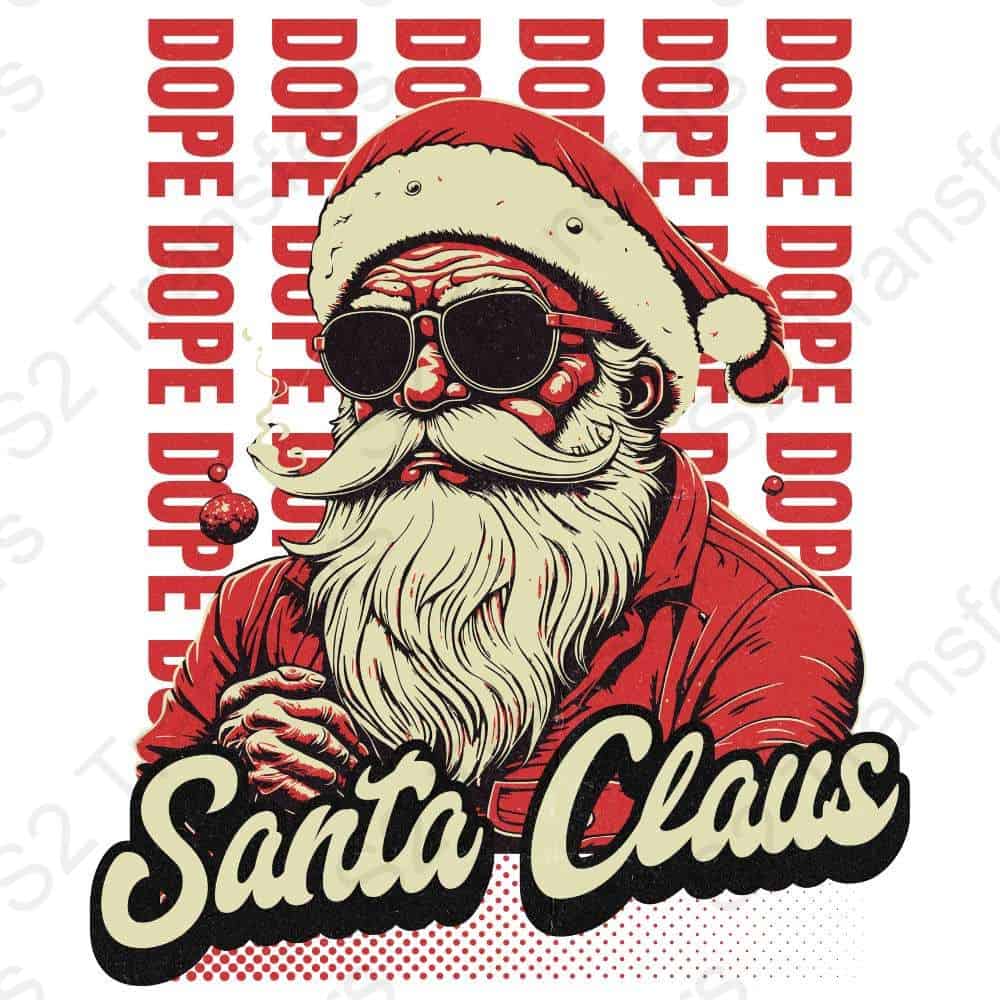 Hip Santa Claus - Premium DTF Transfer for Custom Festive Apparel