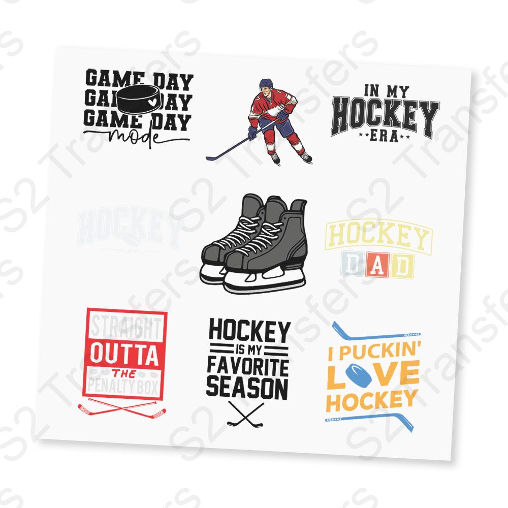 Hockey UV DTF Sticker Sheet