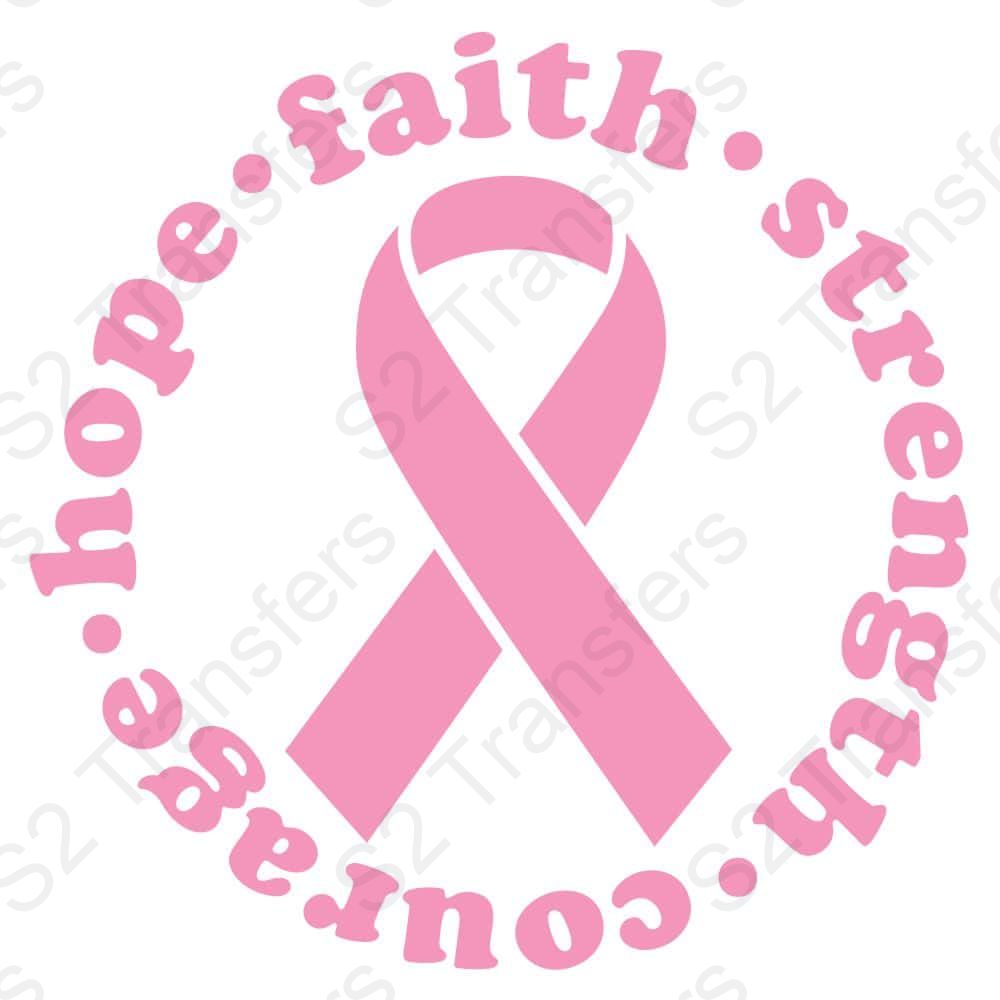 Hope Faith Strength Courage Ribbon Pnk