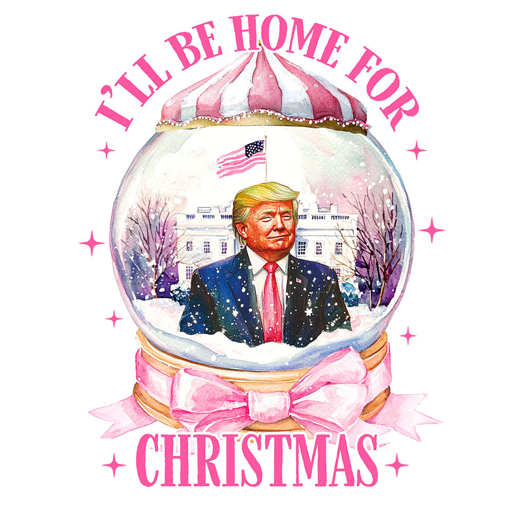 I'll Be Home for Christmas Trump Snow Globe  - DTF Transfer