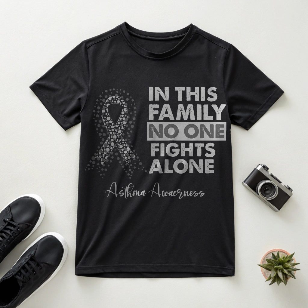 In This Family No One Fights Alone Asthma Awareness - DTF Transfer