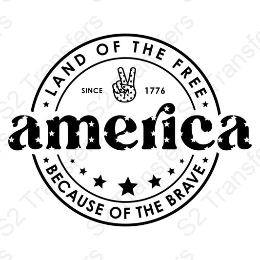 Land Of The Free America Black