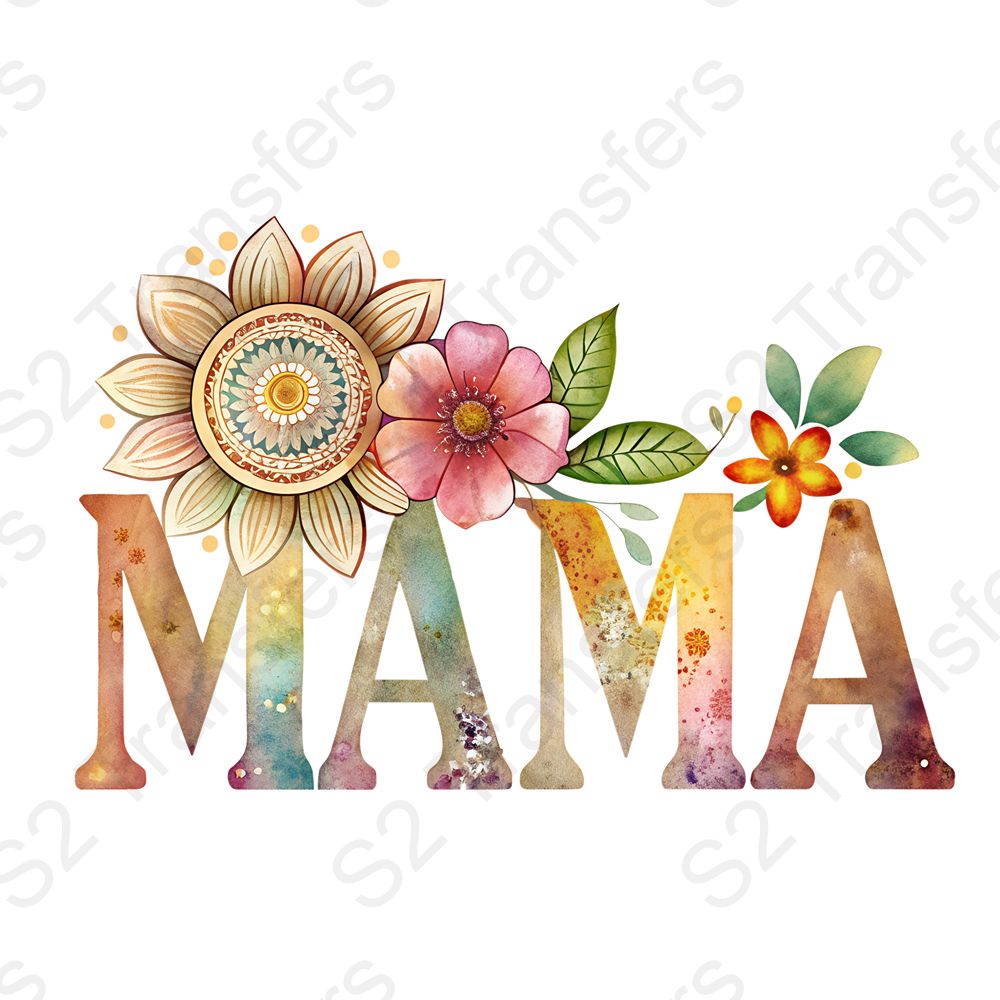 Mama Watercolor Flowers