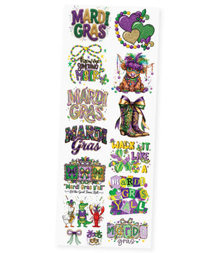 Mardi Gras Party Pack Premade DTF Transfer Gangsheet - 22