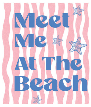 Meet Me At The Beach Pink Stripes – DTF Transfer