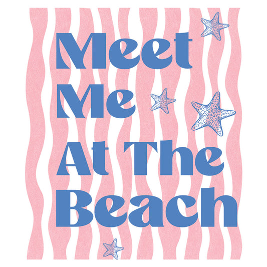 Meet Me At The Beach Pink Stripes – DTF Transfer